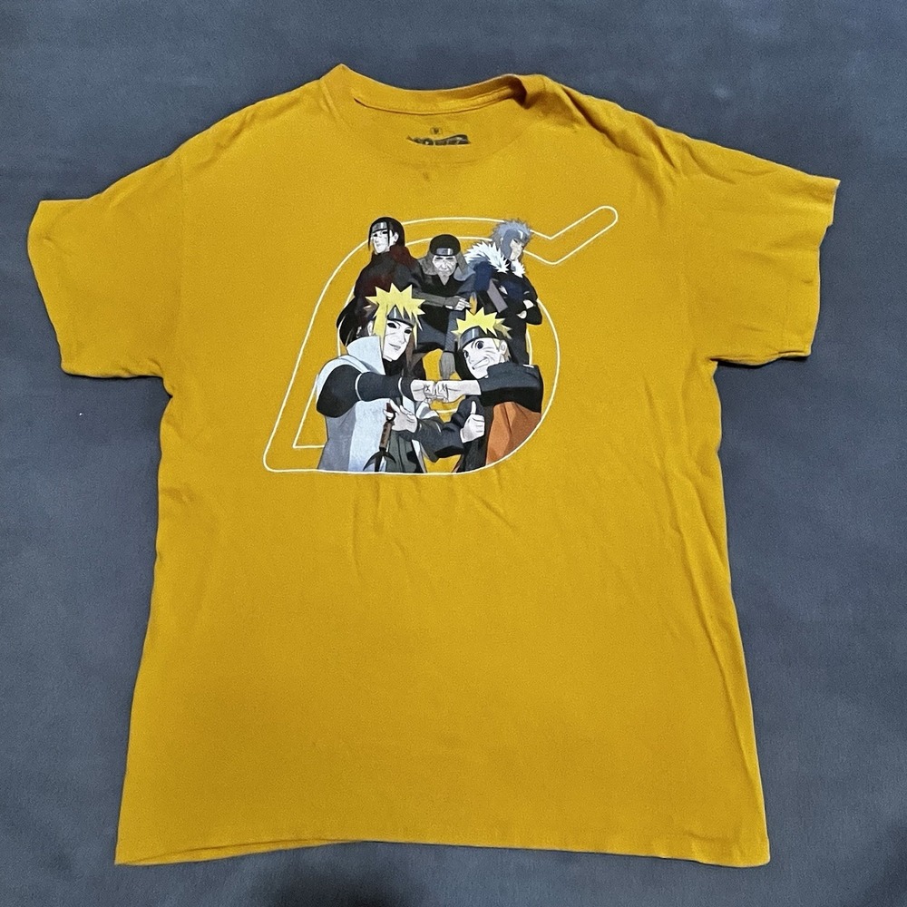 Anime Naruto Shippuden yellow tee T shirt Men's M Medium Ripple Junction Graphic